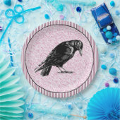 Ein rosa oder schwarz rosa rotes oder rotes Hallow Pappteller (Party)