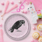 Ein rosa oder schwarz rosa rotes oder rotes Hallow Pappteller (Party)