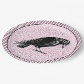 Ein rosa oder schwarz rosa rotes oder rotes Hallow Pappteller (Schrägansicht)