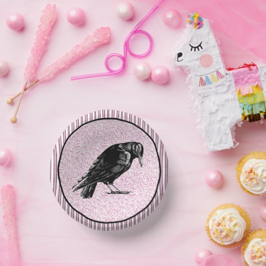 Ein rosa oder schwarz rosa rotes oder rotes Hallow Pappteller (Party)