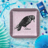 Ein rosa oder schwarz rosa rotes oder rotes Hallow Pappteller (Party)