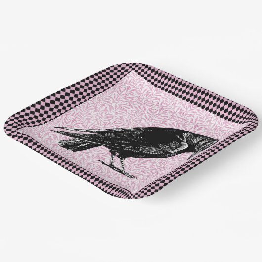 Ein rosa oder schwarz rosa rotes oder rotes Hallow Pappteller (Gewinkelt)