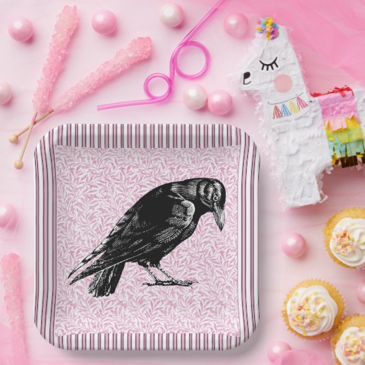 Ein rosa oder schwarz rosa rotes oder rotes Hallow Pappteller (Party)