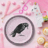 Ein rosa oder schwarz rosa rotes oder rotes Hallow Pappteller (Party)