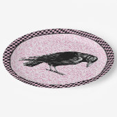 Ein rosa oder schwarz rosa rotes oder rotes Hallow Pappteller (Schrägansicht)