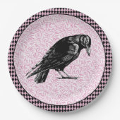 Ein rosa oder schwarz rosa rotes oder rotes Hallow Pappteller (Vorderseite)