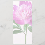 Ein rosa Peony Wedding Menü Menükarte (Rückseite)