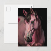 Ein rosa Pferd Postkarte (Vorne/Hinten)