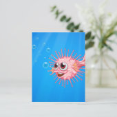 Ein rosa Puffer im Ozean Postkarte (Stehend Vorderseite)