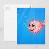 Ein rosa Puffer im Ozean Postkarte (Vorne/Hinten)