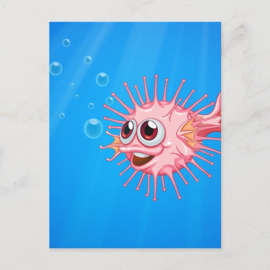 Ein rosa Puffer im Ozean Postkarte (Vorderseite)