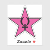 Ein rosa Stern des Feminismus v3 Aufkleber (Blatt)