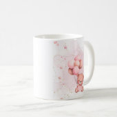 Ein rosa Teddy-Geburtstags-Mug Kaffeetasse (VorderseiteRechts)