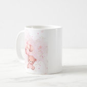 Ein rosa Teddy-Geburtstags-Mug Kaffeetasse (Vorderseite Links)