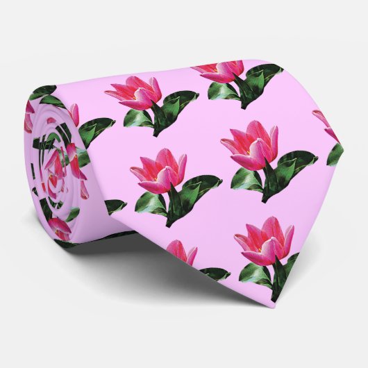 Ein rosa Tulip Krawatte (Gerollt)