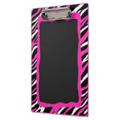 Ein rosa u. weißes Zebra-Druck-Klemmbrett Klemmbrett (Links)