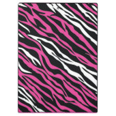 Ein rosa u. weißes Zebra-Druck-Klemmbrett Klemmbrett (Rückseite)