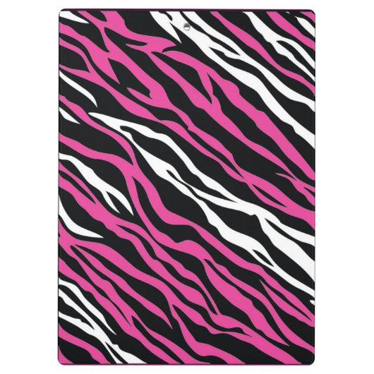 Ein rosa u. weißes Zebra-Druck-Klemmbrett Klemmbrett (Rückseite)