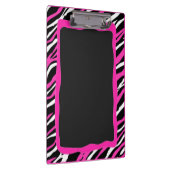 Ein rosa u. weißes Zebra-Druck-Klemmbrett Klemmbrett (Rechts)