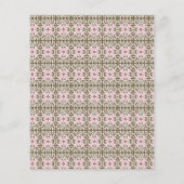 ein rosa und braunes Muster auf weißem Hintergrund Flyer (Hinten)