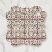 ein rosa und braunes Muster auf weißem Hintergrund Geschenkanhänger (Rückseite)