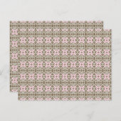 ein rosa und braunes Muster auf weißem Hintergrund Postkarte (Vorne/Hinten)