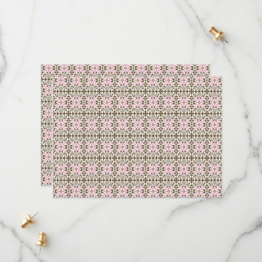 ein rosa und braunes Muster auf weißem Hintergrund Save The Date (Vorderseite/Rückseite Beispiel)