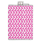 ein rosa und weißer Hintergrund mit einem Muster Flachmann (Rückseite)