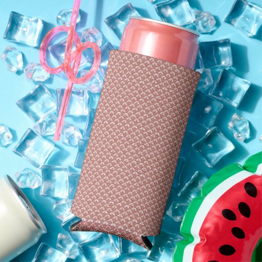 ein rosa und weißer Hintergrund mit einem Muster Selters Dosenkühler (In Situ Sommer)