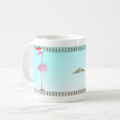 Ein rosa Weihnachtsflamingo Kaffeetasse (Vorderseite Links)