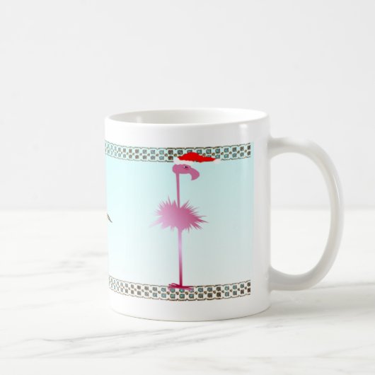 Ein rosa Weihnachtsflamingo Kaffeetasse (Rechts)