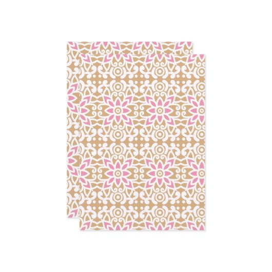 ein rosa-weiße Blume-Muster auf braunem Hintergrun Ankündigung (Vorderseite/Rückseite Beispiel)