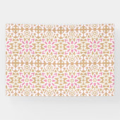 ein rosa-weiße Blume-Muster auf braunem Hintergrun Banner (Horizontal)