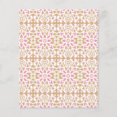 ein rosa-weiße Blume-Muster auf braunem Hintergrun Flyer (Vorne)