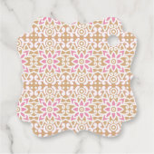 ein rosa-weiße Blume-Muster auf braunem Hintergrun Geschenkanhänger (Rückseite)