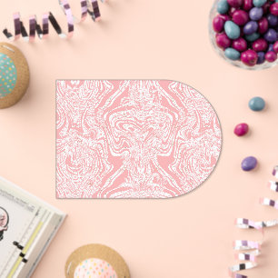 ein rosa-weißes abstraktes Design auf weißem Hinte Acryleinladungen