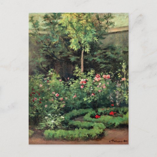 Ein Rose-Garten, Kunstwerke von Camille Pissarro, Postkarte (Vorderseite)