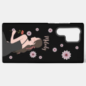 Ein Rose-Mädchen mit rosa Blume Samsung Galaxy Hülle (Rückseite (Horizontal))