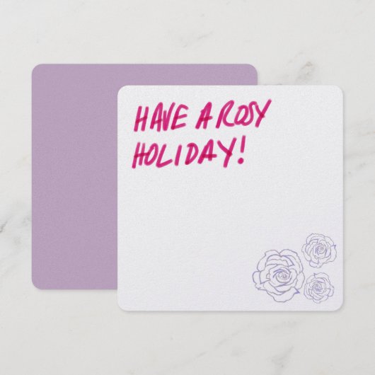 Ein rosiger Urlaub Feiertagskarte (Vorne/Hinten)