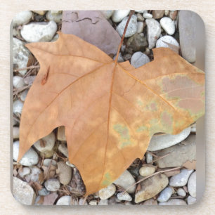 ein rostiges Kies-Blatt Untersetzer
