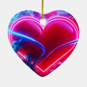 Ein rot glühendes, rauchiges Herz an einem Valenti Keramik Ornament