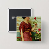 Ein Rot, Rote Rose Button (Vorne & Hinten)