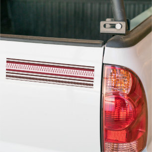 ein rot-weiß gestreiftes Muster Autoaufkleber