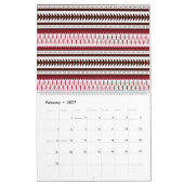 ein rot-weiß gestreiftes Muster Kalender (Feb 2027)