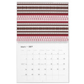 ein rot-weiß gestreiftes Muster Kalender (Mär 2027)