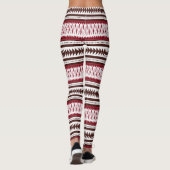ein rot-weiß gestreiftes Muster Leggings (Rückseite)