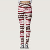 ein rot-weiß gestreiftes Muster Leggings (Vorderseite)