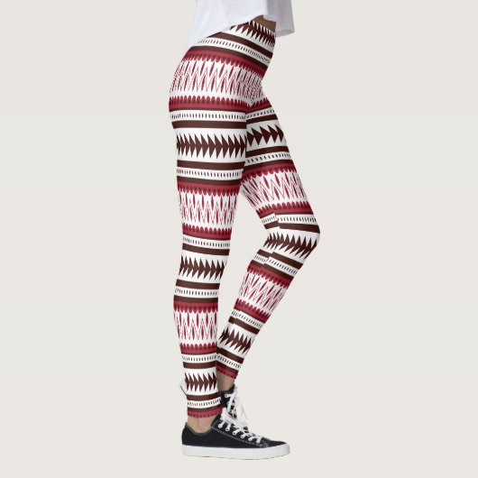 ein rot-weiß gestreiftes Muster Leggings (Rechts)