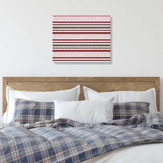 ein rot-weiß gestreiftes Muster Leinwanddruck (Insitu (Schlafzimmer))