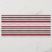 ein rot-weiß gestreiftes Muster Menükarte (Rückseite)